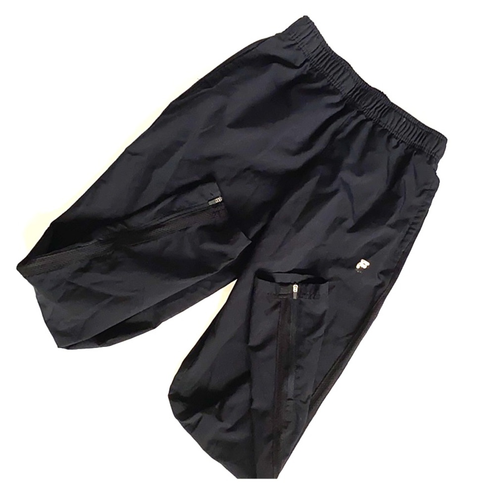 FILA Black Track Pants S Zippered Ankles EUC